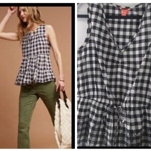 Joe Fresh Checkered Black / White Sleeveless  Size MEDIUM